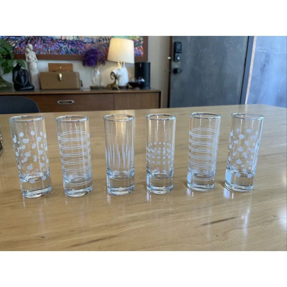 Food Network Set Of 6 Shot Glasses Brand New 2oz Dishwasher Safe NEW IN BOX